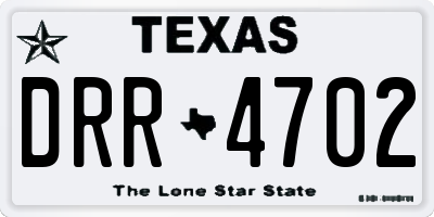 TX license plate DRR4702