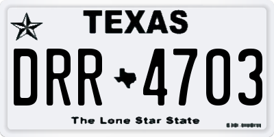 TX license plate DRR4703