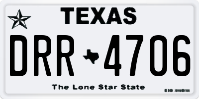 TX license plate DRR4706