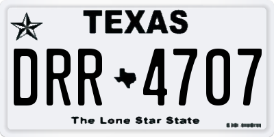 TX license plate DRR4707