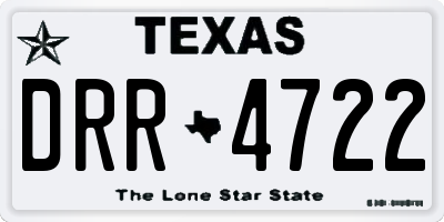 TX license plate DRR4722