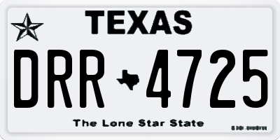 TX license plate DRR4725