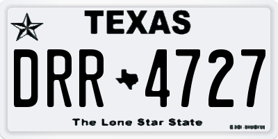 TX license plate DRR4727