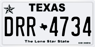 TX license plate DRR4734