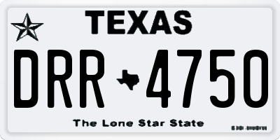 TX license plate DRR4750
