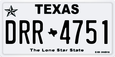 TX license plate DRR4751