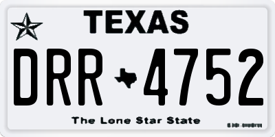 TX license plate DRR4752