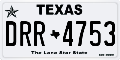 TX license plate DRR4753