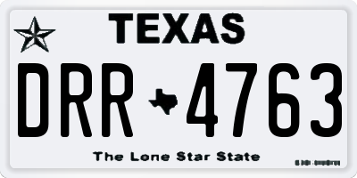 TX license plate DRR4763