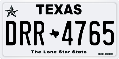 TX license plate DRR4765