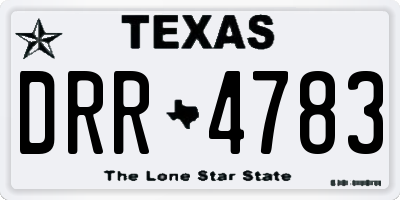 TX license plate DRR4783