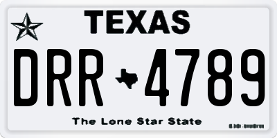 TX license plate DRR4789