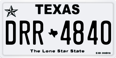 TX license plate DRR4840