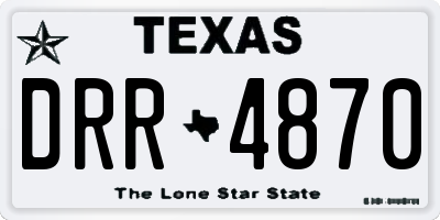 TX license plate DRR4870