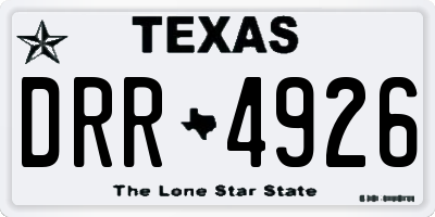 TX license plate DRR4926