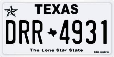 TX license plate DRR4931