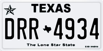 TX license plate DRR4934