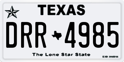 TX license plate DRR4985