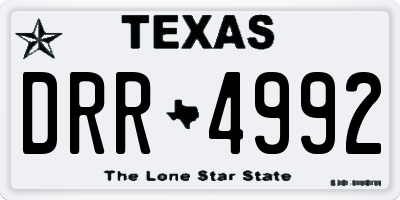 TX license plate DRR4992