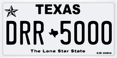 TX license plate DRR5000