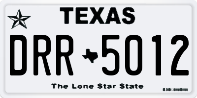 TX license plate DRR5012