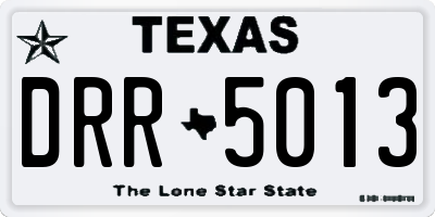TX license plate DRR5013