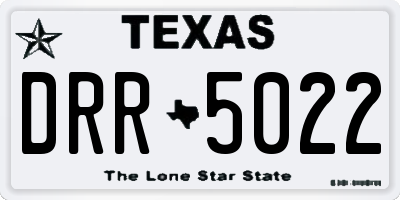 TX license plate DRR5022