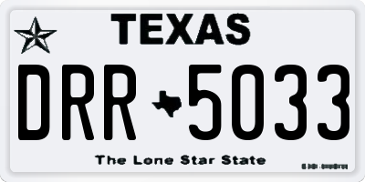 TX license plate DRR5033