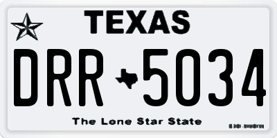 TX license plate DRR5034