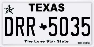 TX license plate DRR5035