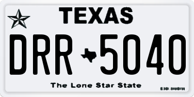 TX license plate DRR5040