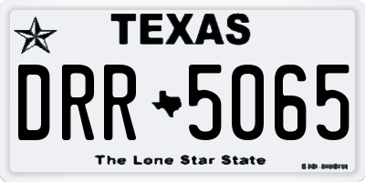 TX license plate DRR5065