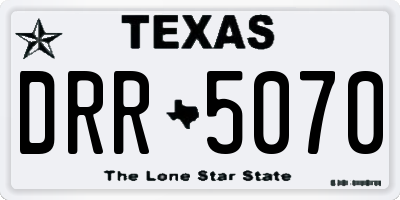 TX license plate DRR5070