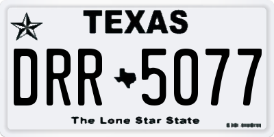 TX license plate DRR5077
