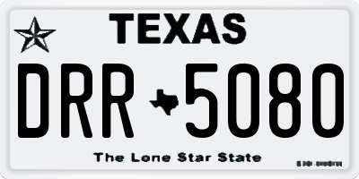 TX license plate DRR5080