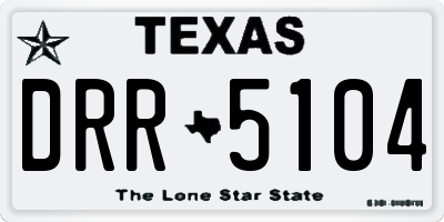 TX license plate DRR5104