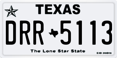 TX license plate DRR5113