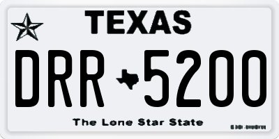 TX license plate DRR5200