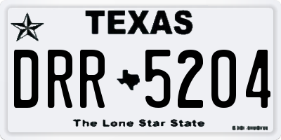 TX license plate DRR5204