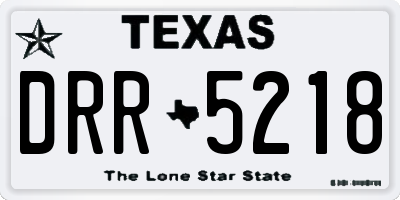 TX license plate DRR5218