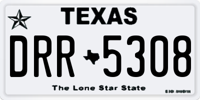 TX license plate DRR5308