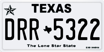 TX license plate DRR5322