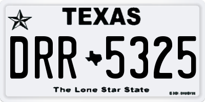 TX license plate DRR5325