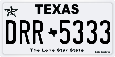 TX license plate DRR5333