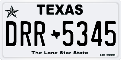 TX license plate DRR5345