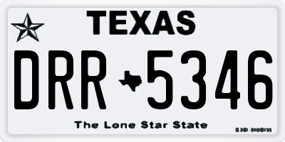 TX license plate DRR5346