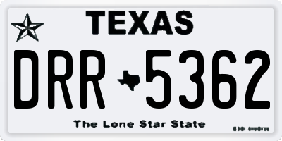 TX license plate DRR5362