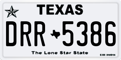 TX license plate DRR5386