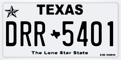 TX license plate DRR5401