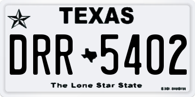 TX license plate DRR5402